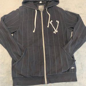 Vans Stripe Bones Varsity Hooded Zip Up Sweatshirt Men's Large